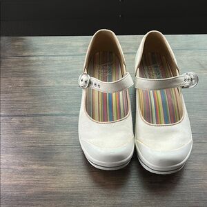 Dansko Cream Mary Jane Mules